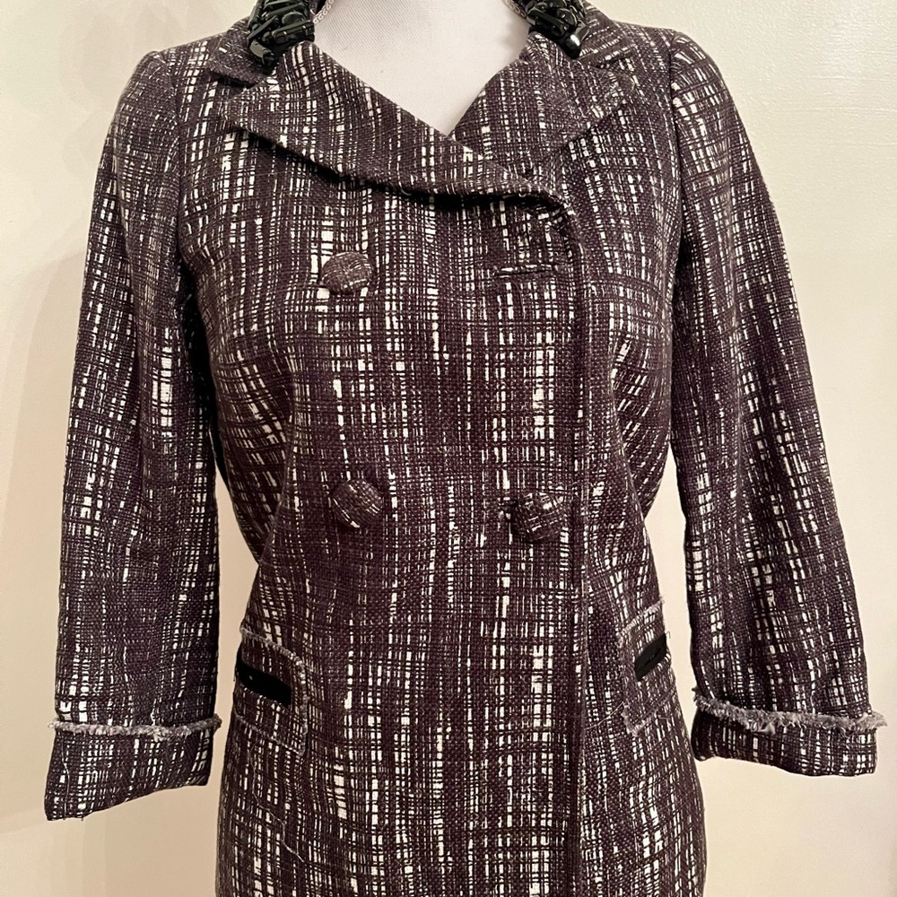 J Crew Collection Black & White Jacket Size 0 100% Cotton